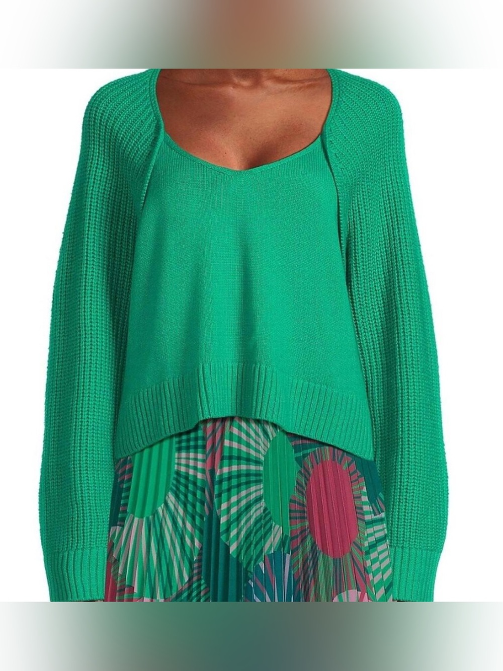 ba&sh. Susy Sweetheart Neck Wool Blend Sweater. Green. Size Small.